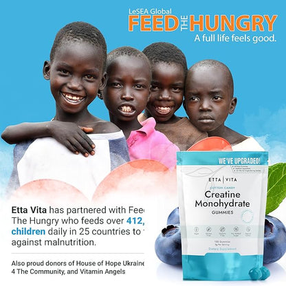 Sugar-Free Creatine Monohydrate Gummies (1g/Gummy) Potent Creatine Gummies for Men & Women, Creatine Supplement for Muscle Support, Cellular Energy, Cognitive Function - Non-GMO, Gluten-Free, Vegan