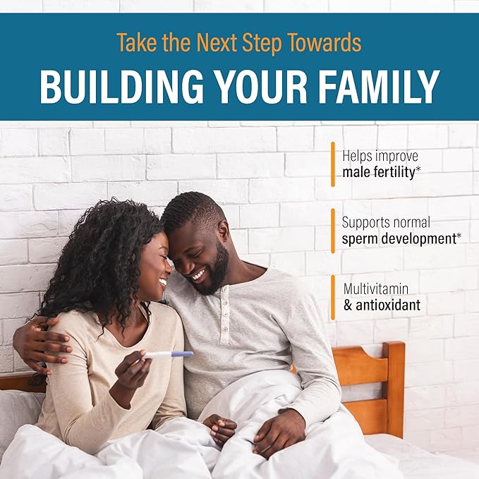 Male Fertility Supplement with L-Carnitine and L-Arginine, Preconception Fertility Formula for Optimal Count & Healthy Volume Production,1 Month Supply (60 doses) in Powder.