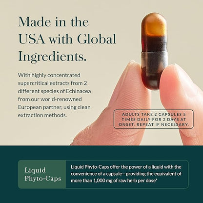 Gaia Herbs Quick Defense - Fast-Acting Immune Support Supplement for Use at Onset of Symptoms - with Echinacea, Black Elderberry, Ginger & Andrographis - 80 Vegan Liquid Phyto-Capsules (8-Day Supply)