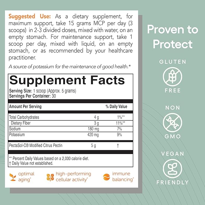 PectaSol Modified Citrus Pectin – 150g Powder – Total-Body Health Supplement to Support The Heart, Immune System, Inflammation Response & Healthy Aging + Maintain Healthy Galectin-3 Levels
