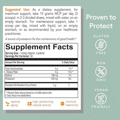 PectaSol Modified Citrus Pectin – 150g Powder – Total-Body Health Supplement to Support The Heart, Immune System, Inflammation Response & Healthy Aging + Maintain Healthy Galectin-3 Levels