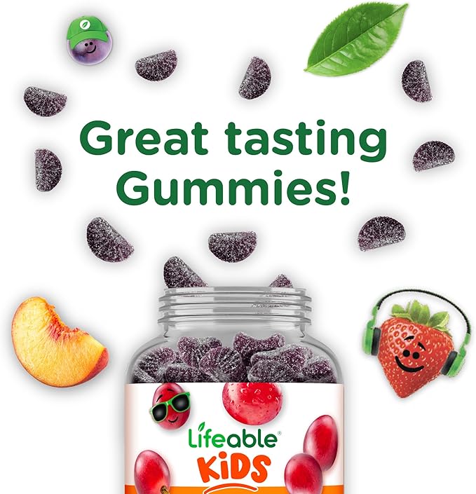 Iron Supplements for Kids | 10mg | with Vitamin C | Great Tasting Iron Gummies for Kids | Vegan Non GMO Kids Iron | for Immune Health and Iron Deficiency | 90 Gummies | Lifeable