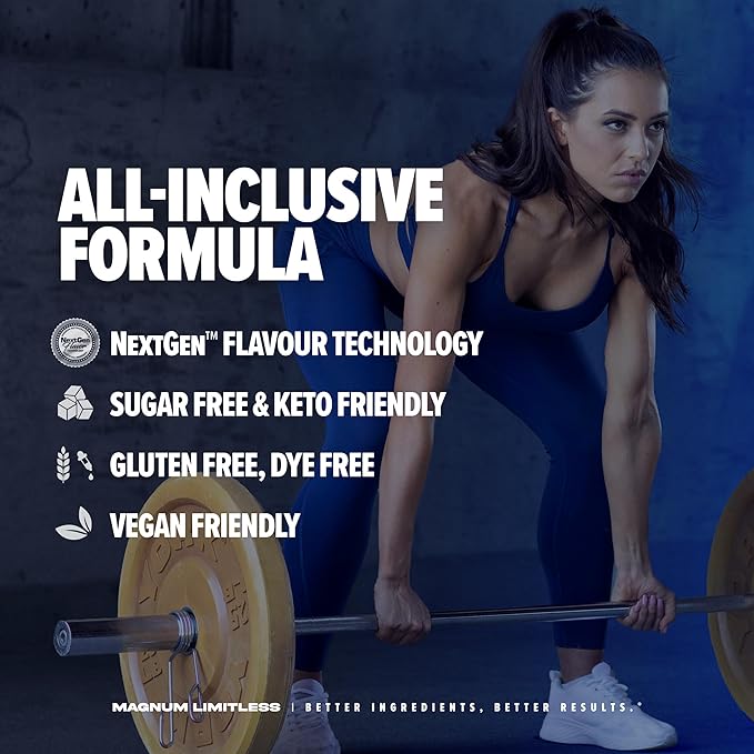 LIMITLESS Magnum 504g - Muscle Workout Powder, Sport Pre Workout for Men and Women, May Assist & Support Increase Energy, Focus, and Endurance - Peach Mango Rush