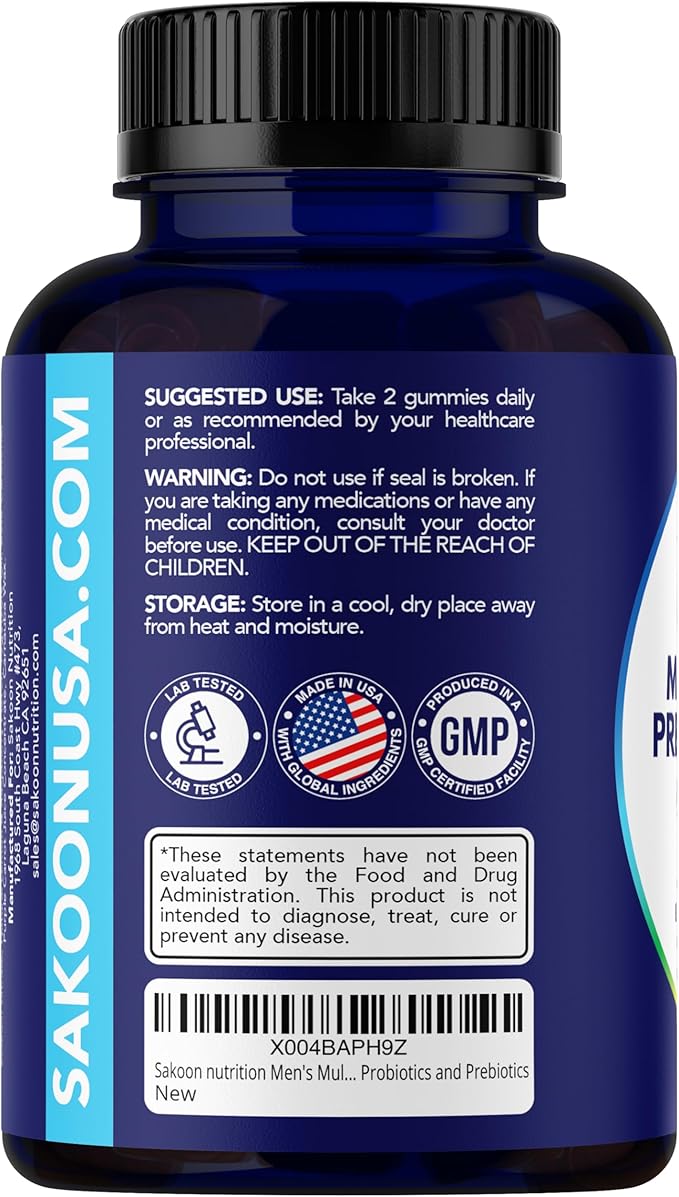 Sakoon nutrition Men's Multivitamin Gummies with Probiotics and Prebiotics