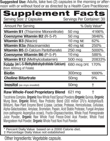 EMERALD LABS B-Healthy - Vegan Vitamin B Complex - Includes Methylated Folic Acid & Full Spectrum B Vitamins - Supports Immune, Brain & Heart Health* - 60 Vegetable Capsules