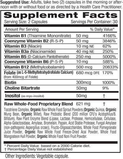 EMERALD LABS B-Healthy - Vegan Vitamin B Complex - Includes Methylated Folic Acid & Full Spectrum B Vitamins - Supports Immune, Brain & Heart Health* - 120 Vegetable Capsules