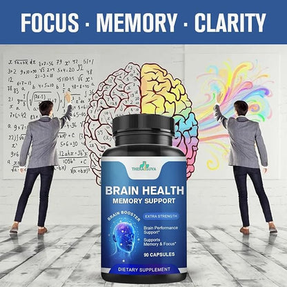 Brain Health Complex | Includes L-Theanine + Vitamin B6 + Phosphatidylserine, Natural Supplement for Focus, Clarity, and Cognitive Function, 90 Softgels - 45 Day Supply