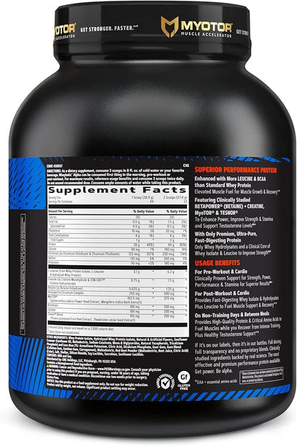 GNC AMP Wheybolic Alpha Whey Protein Powder with MyoTOR | Targeted Muscle Building and Workout Support Formula with BCAA | 40g Protein | Strawberries and Cream | 22 Servings