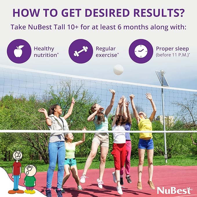 NuBest Tall 10+ - Advanced Bone Strength Formula - Supports Immunity, Healthy Development & Optimal Wellness - for Children (10+) & Teens Who Drink Milk Daily - 2 Pack | 2 Months Supply