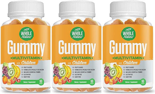 Kids Vitamins - Complete Daily Essentials Childrens multivitamin and Minerals for Overall Wellness, 90 Gummies Supplements Fruit Flavor, No Artificial Sugar, Dairy and Gluten Free (3)