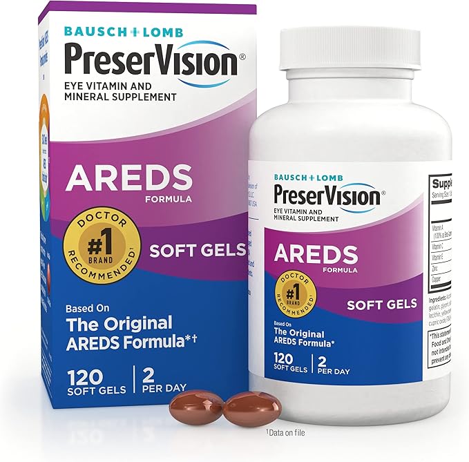 PreserVision Eye Vitamin & Mineral Supplement, from Bausch + Lomb, 120 Count (Pack of 1) Packaging may vary