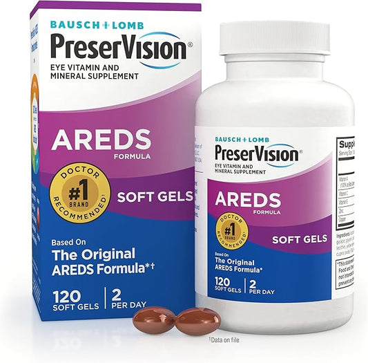 PreserVision Eye Vitamin & Mineral Supplement, from Bausch + Lomb, 120 Count (Pack of 1) Packaging may vary