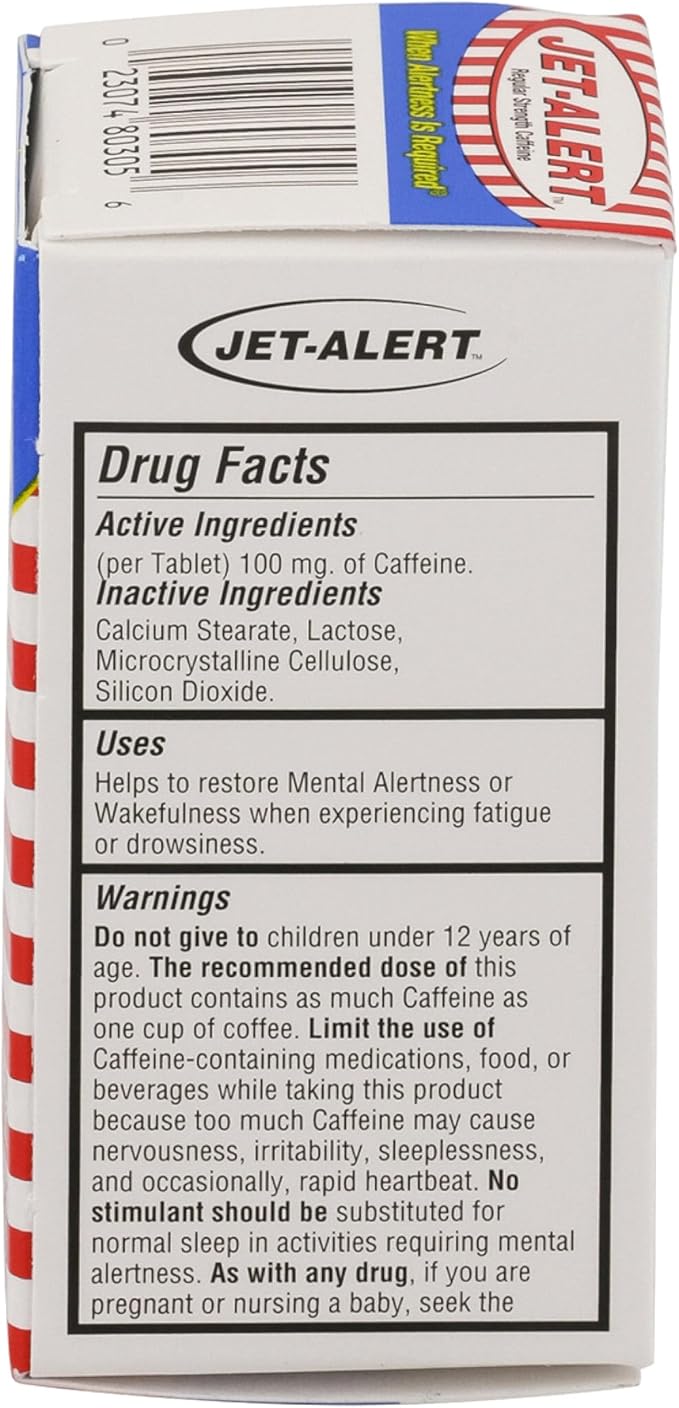 Jet-Alert 100 MG Each Caffeine Tab 120 Count - Pack of 3