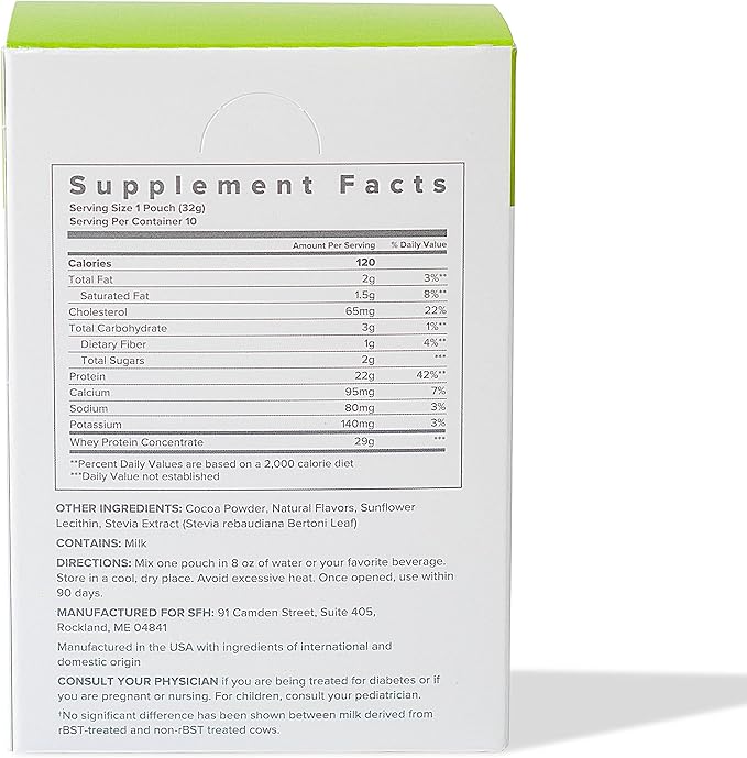 Pure Whey Protein Powder Chocolate Pack of 10 Single Serves