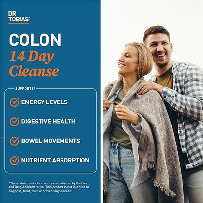 Dr. Tobias Colon 14 Day Cleanse, Advanced Gut Cleanse Detox for Women & Men with Cascara Sagrada, Psyllium Husk, Senna Leaf & Probiotics, Non-GMO Colon Cleanse, 24 Capsules, 1-2 Daily