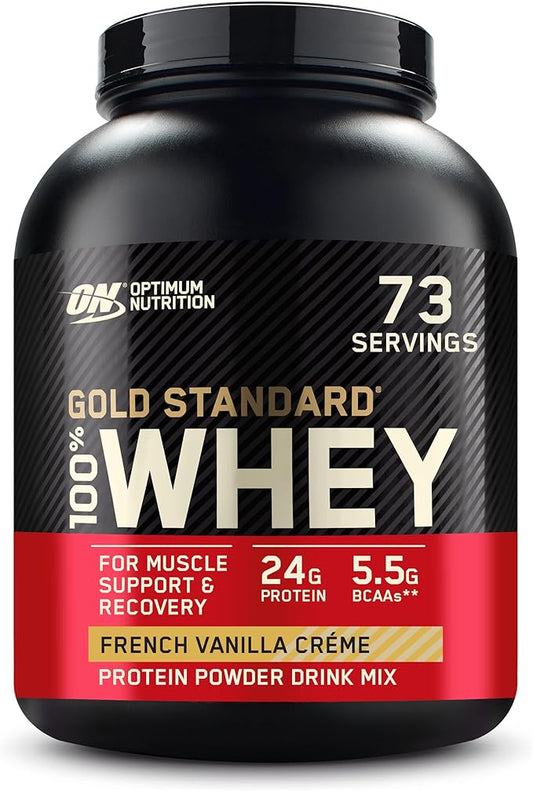 Optimum Nutrition Gold Standard 100% Whey Protein Powder, French Vanilla Crème, 5 Pound (Packaging May Vary)