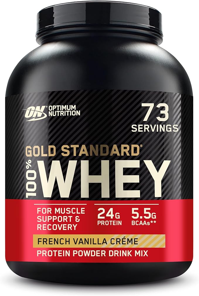 Optimum Nutrition Gold Standard 100% Whey Protein Powder, French Vanilla Crème, 5 Pound (Packaging May Vary)