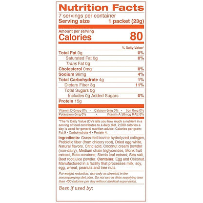 Dr. Kellyann Orange Cream Keto Shake Packets (7 Servings) – 15g Protein, Grass-Fed Collagen, Keto & Paleo-Friendly, 1 Pack