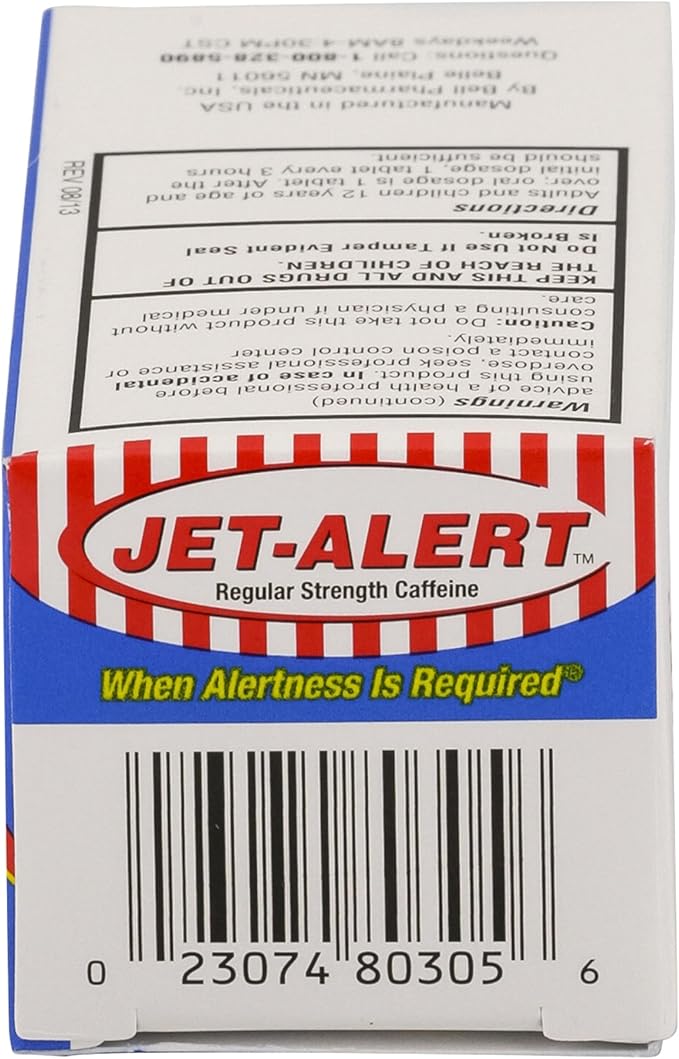 Jet-Alert 100 MG Each Caffeine Tab 120 Count - Pack of 3