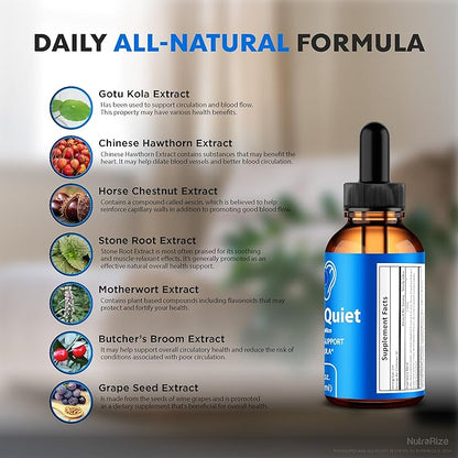 (3 Pack) NeuroQuiet Drops - Hearing Support Formula, Official NeuroQuiet to Support Cognitive Performance, All Natural Neuro Quiet to Maintain Auditory Health, Gotas Review (90 Servings)