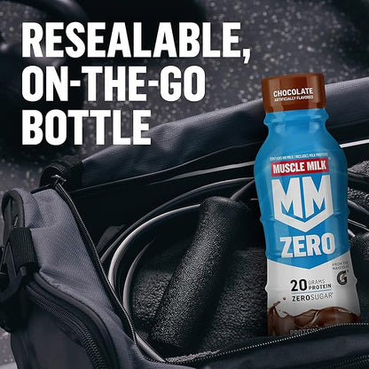Muscle Milk Zero Protein Shake, Vanilla Crème, 20g Protein, Zero Sugar, 100 Calories, Calcium, Vitamins A, C & D, 4g Fiber, Energizing Snack, Workout Recovery, Packaging May Vary 11.16 Fl Oz (Pack of 12)