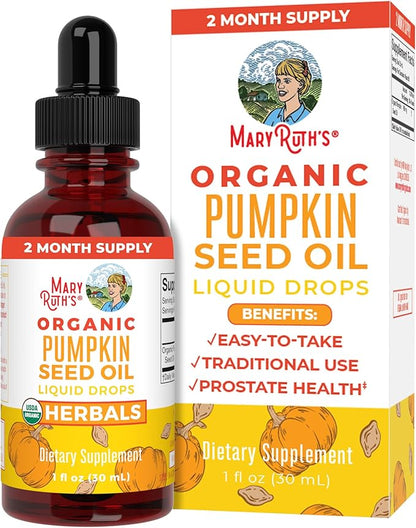 MaryRuth Organics Pumpkin Seed Oil Cold Pressed | 2 Month Supply | USDA Organic Pumpkin Seed Liquid Drops for Men and Women | Urinary Health in Men | Sugar Free | Vegan | Non-GMO | 60 Servings