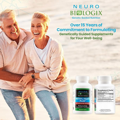 Methyl Folate Plus - Advanced Blend of L-5-Methylfolate, Folinic Acid & B Vitamins for Methylation Support - Methylfolate Supplement for Neurological & Immune Function Support