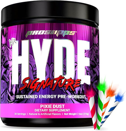 PROSUPPS Mr. Hyde Signature Pre Workout with Creatine, Beta Alanine, TeaCrine and Caffeine for Sustained Energy, Focus and Pumps - Pre-Workout Energy Drink for Men and Women (Pixie Dust, 30 Servings)