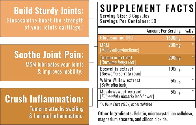 Wilderness Athlete - Joint Advantage | Joint Support Supplement for Men & Women - Joint Pain Support MSM Supplement with White Willow Bark & Glucosamine