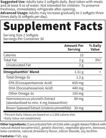 Garden of Life Ultra Pure EPA/DHA Omega 3 Fish Oil - Oceans 3 Beyond Omega 3 Supplement with Antioxidants, 60 Softgels