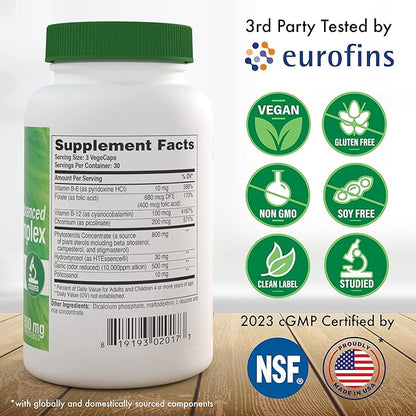 Health Thru Nutrition Advanced Cholesterol Complex | Heart Health Support & Lipid Metabolism with Phytosterols, Policosanol, Hydroxytyrosol, Chromium and More | Vegan, Non-GMO (Pack of 3 90ct Bottles)