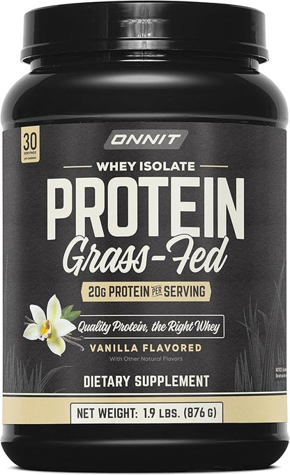 ONNIT Grass Fed Whey Isolate Protein - Vanilla (30 Servings)