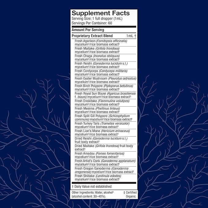 Host Defense MyCommunity Extract - 17 Species Blend Mushroom Supplement for Immune Support - Extract with Lion's Mane, Reishi, Chaga, Cordyceps, Turkey Tail & More - 2 fl oz (60 Servings)*