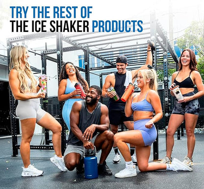 Ice Shaker Insulated Stainless Steel Shaker Bottle | 26oz , Stainles Steel | Cold for 30+ Hours | Insulated Cup with Twist-on Agitator | Odor-Free Shaker Cup for Protein Shakes, Water, Smoothies, Cocktails
