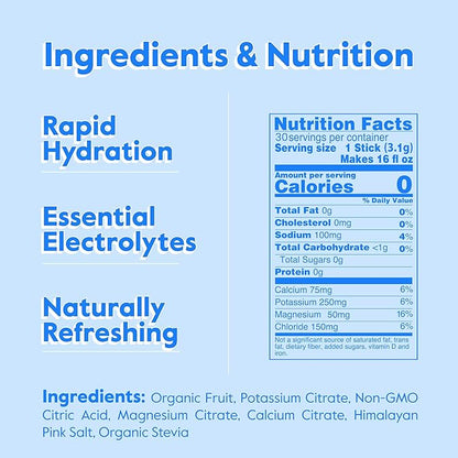 Nectar Sugar Free Electrolytes Powder - Organic Fruit No Sugar or Calories - Hydration Powder for Dehydration Relief and Rapid Rehydration - Keto and Paleo (Lemon 40 Serving Tub)