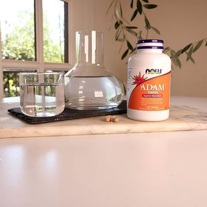NOW Foods Supplements, ADAM™ Men's Multivitamin with Saw Palmetto, Lycopene, Alpha Lipoic Acid and CoQ10, Plus Natural Resveratrol & Grape Seed Extract, 120 Tablets