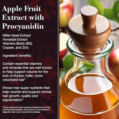 New Nordic Hair Volume Tablets, 3000 mcg Biotin & Biopectin Apple Extract, Hair Vitamins to Support Natural Hair Growth for Thicker, Fuller Hair, for Men and Women, 30 Count (Pack of 1)