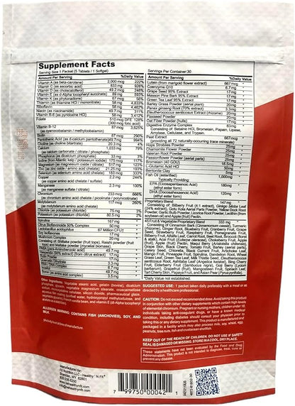 Healthy 'N Fit NUTRI Pack - 30 Day Pkt -One Pack Daily, Multivitamin All-in-One Packets