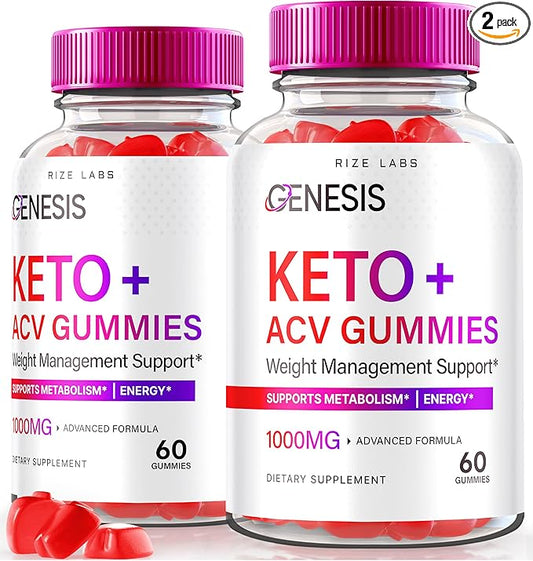 Genesis Keto Keto+ACV Gummies, Supplement for Advanced Weight Loss, All Natural Extreme 2000mg Gummies (120 Gummies)
