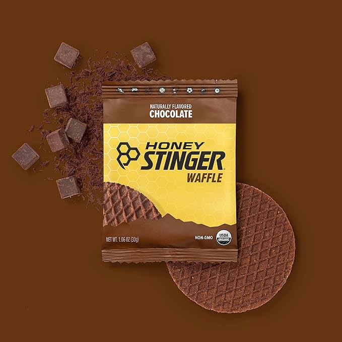 Honey Stinger Organic Chocolate Waffle | Energy Stroopwafel for Exercise, Endurance and Performance | Sports Nutrition for Home & Gym, Pre and Post Workout | Box of 16 Waffles, 16.96 Ounce