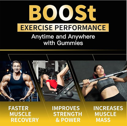 Creatine Monohydrate Gummies 5g for Men Women - Sugar Free Chewable Supplement. 180 Gummies Lemon.