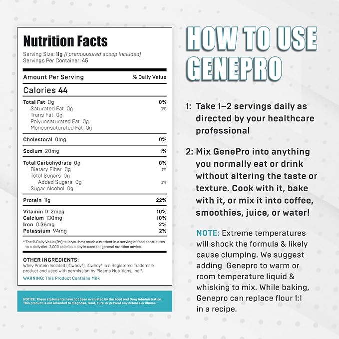 Unflavored Protein Powder - New Formula - Lactose-Free, Gluten-Free, & Non-GMO Whey Isolate Supplement Shake (3rd Generation, 45 Servings)