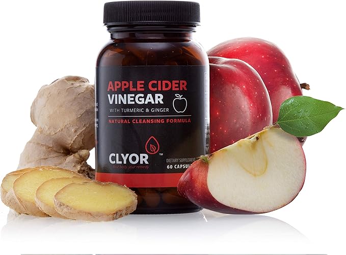 Apple Cider Vinegar Pills | Detox, & Cleanse with Turmeric & Ginger | Healthy Digestion, Professional Strength Organic | 60 500mg ACV Vegan, Kosher | Made in The USA