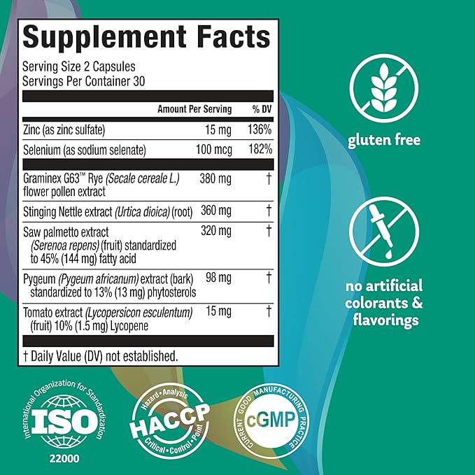 Elements Supreme Prostate, 60 Capsules (30 Day Supply), Advanced Prostate Support Supplement, Supports Healthy Urinary Flow and Function, Gluten Free