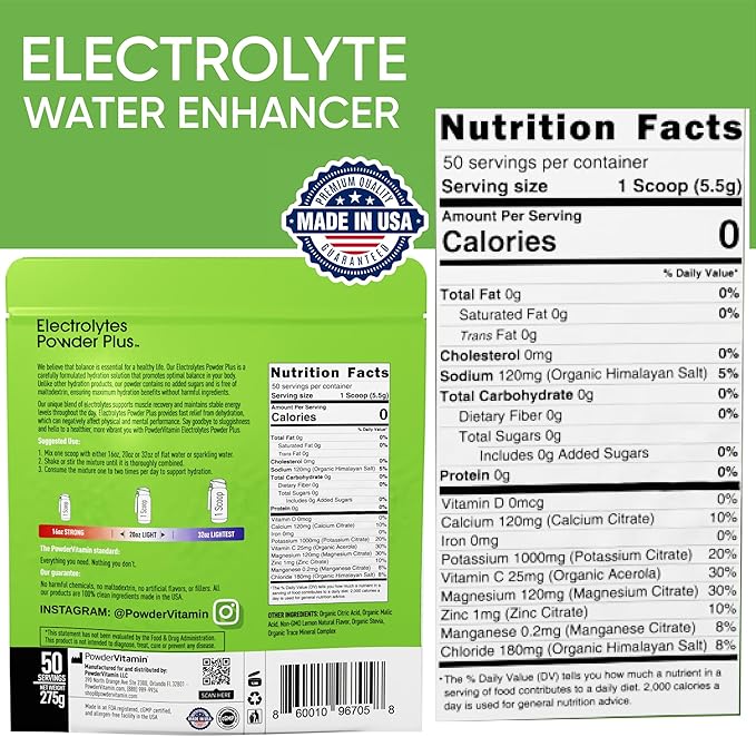 Electrolytes Powder Plus (50 Servings), 0 Calorie Keto, 0 Sugar, No Maltodextrin,1000mg Potassium,120mg Calcium,120mg Magnesium, Hydration Powder (50 Servings, Lemonade)