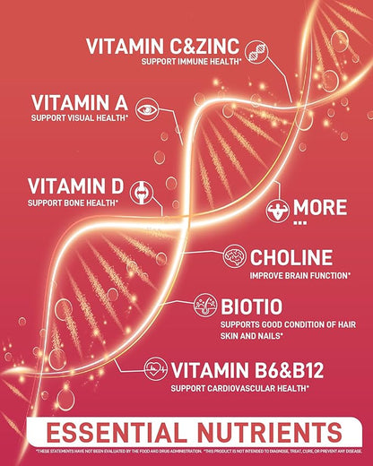 Multivitamin Gummies MultiVites for Adults with 13 Vitamins and Minerals, Vegan Multivitamin Gummies, Mixed Berry Flavored, Daily Vitamin Gummy for Women & Men, 120 Count, 60 Day Supply