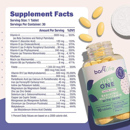 Just One - Once Daily Bariatric Multivitamin with Iron (30)