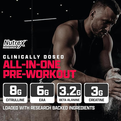 Nutrex Research Outlift Clinical | Clinically Dosed Pre Workout Powder with Creatine, 8G Citrulline, EAA | Energy, Performance, Pump Preworkout Supplement for Men & Women (22 Servings, Fruit Punch)