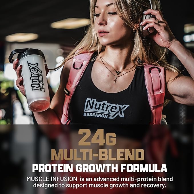 Nutrex Research Whey Protein Powder, Chocolate Muscle Infusion Whey Isolate w/EAA & Hi BCAA for Muscle Gain - 5 Pounds - Muscle Builder for Men & Women, Sports Nutrition, Delicious Taste & Texture