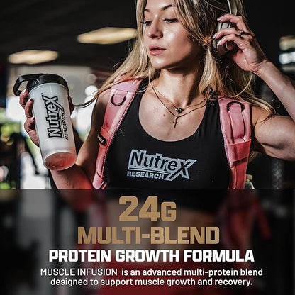Nutrex Research Whey Protein Powder, Chocolate Muscle Infusion Whey Isolate w/EAA & Hi BCAA for Muscle Gain - 5 Pounds - Muscle Builder for Men & Women, Sports Nutrition, Delicious Taste & Texture